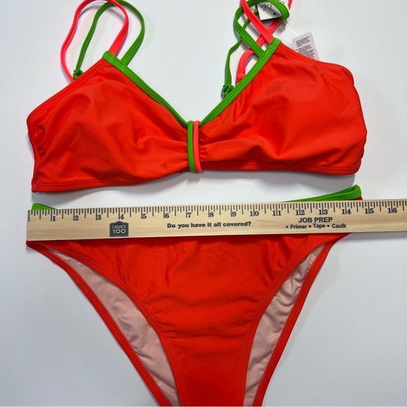 2/$25 Cupshe Orange Bikini Set with Green Trim NWT - Picture 7 of 7